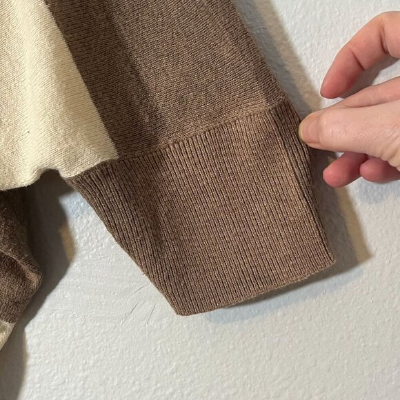 Anthropologie Moth Wool Rabbit Blend Boxy Batwing Striped Pullover Sweater Small - Picture 9 of 9